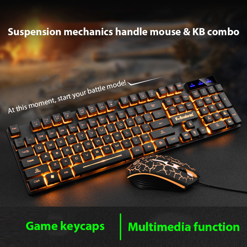 Gaming Keyboard And Mouse Set - KM320 ชุดคีย์บอร์ดและเมาส์กันน้ําเกมเรืองแสงคีย์บอร์ดเรืองแสง