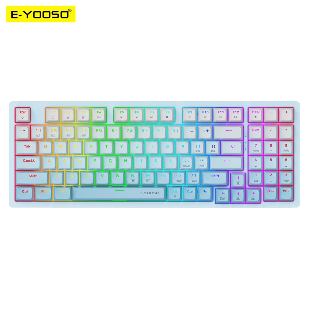 Gaming Keyboard E Yooso - E-YOOSO Z94 RGB คีย์บอร์ดสนับสนุนบลูทูธ 5.0 ไร้สาย