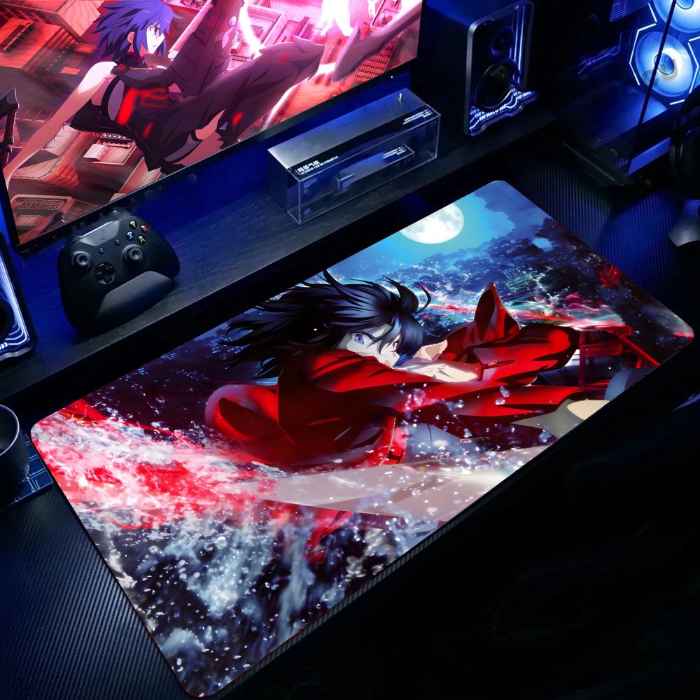 Gaming Keyboard High Ground - แผ่นรองเมาส์ Tsukihime Visual Novel แผ่นรองเมาส์ขนาดใหญ่สำหรับเล่นเกม ขอบล็อค