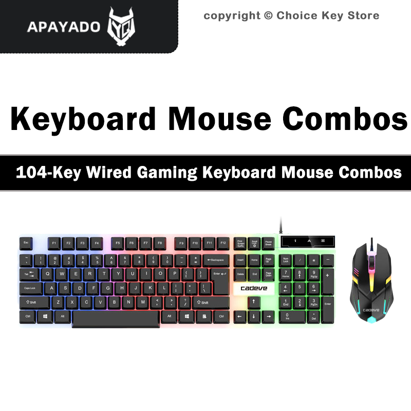 Gaming Keyboard And Mouse Set - ชุดคีย์บอร์ดและเมาส์เกมมิ่งแบบมีสาย APAYADO LDK9122 คีย์บอร์ด 104 ปุ่ม